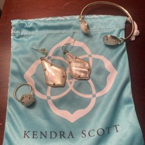 Kendra Scott Ivory Pearl earrings, bracelet and ring set